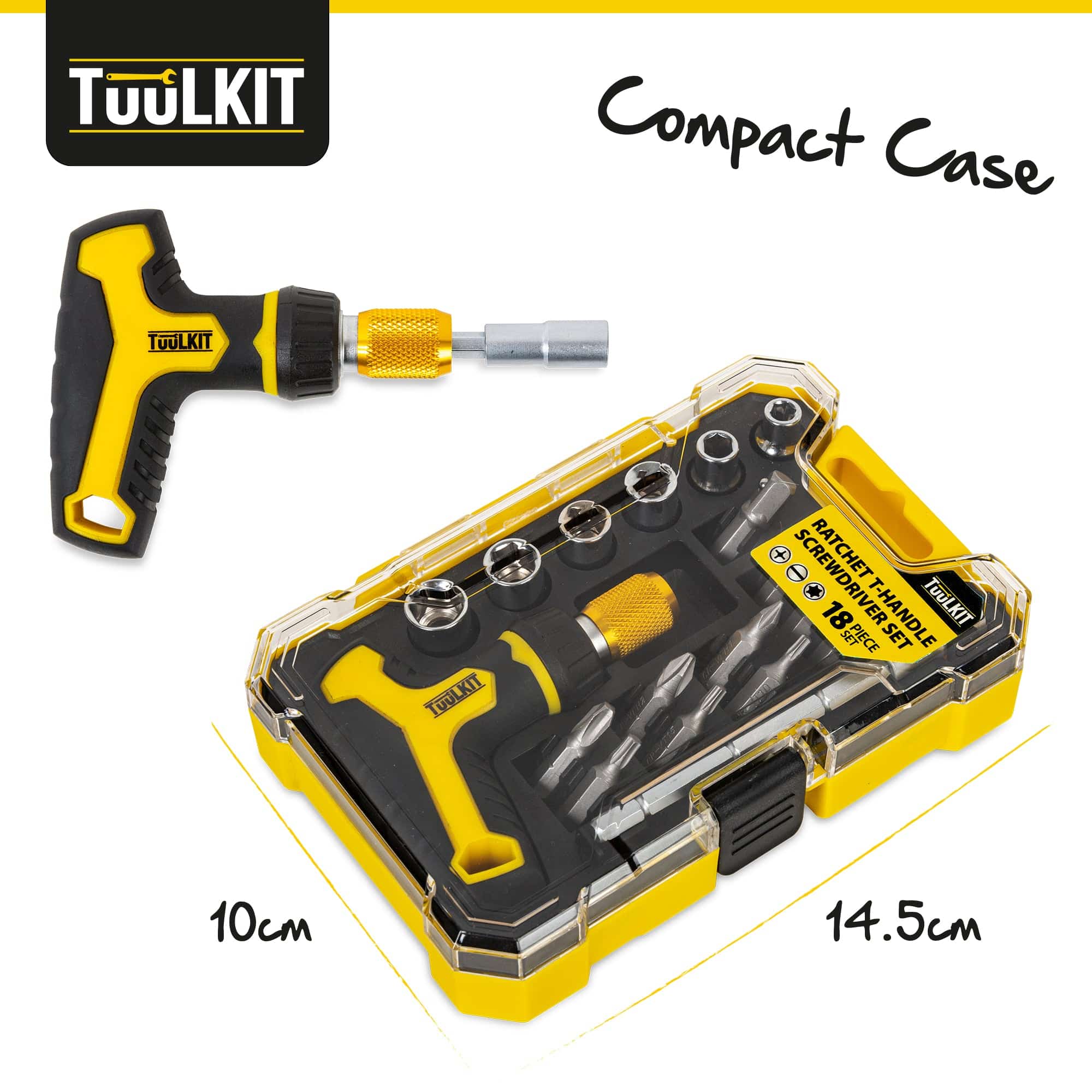 18 Piece Ratchet T-Handle Screwdriver Set - TuuLKIT - Image 4