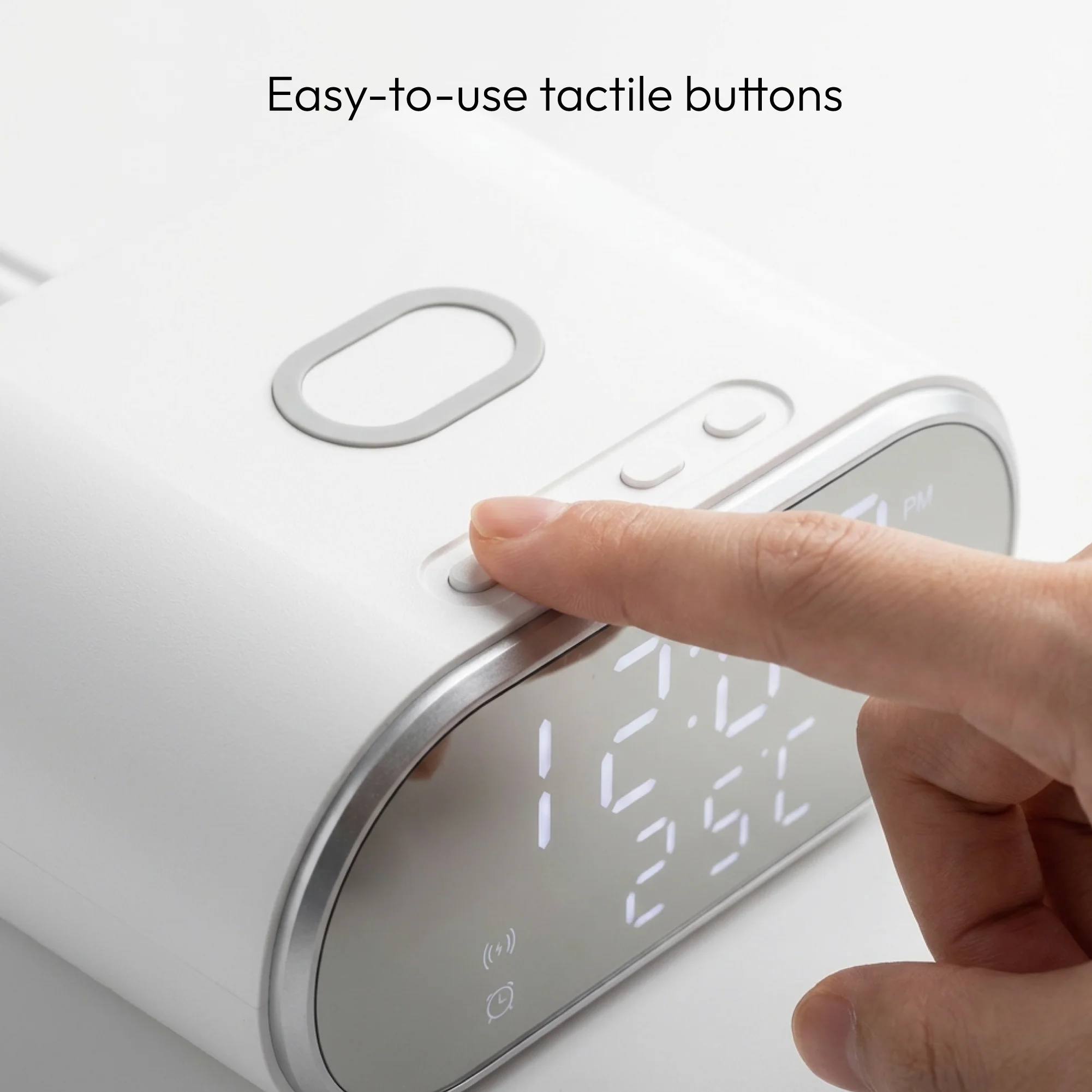2-in-1 Digital Wireless Charging Alarm Clock | 15W Fast Qi Charger - Image 4