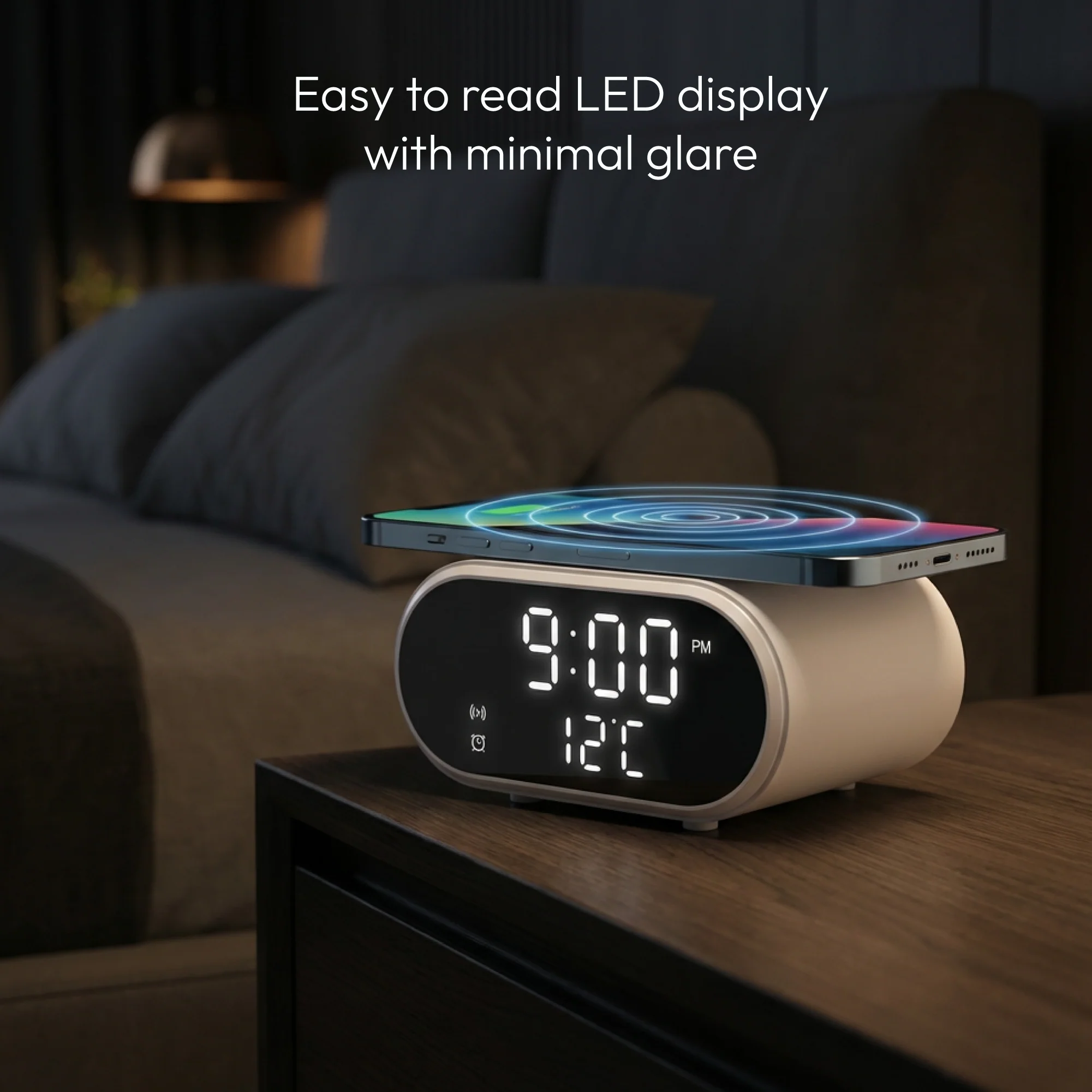 2-in-1 Digital Wireless Charging Alarm Clock | 15W Fast Qi Charger - Image 5