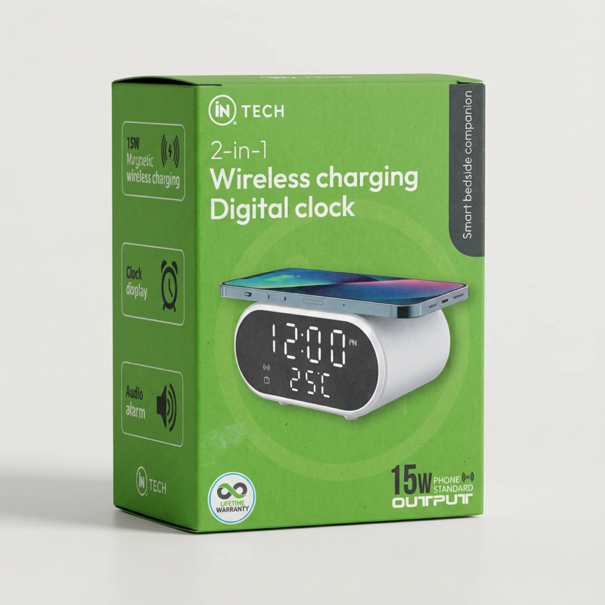 2-in-1 Digital Wireless Charging Alarm Clock | 15W Fast Qi Charger - Image 7