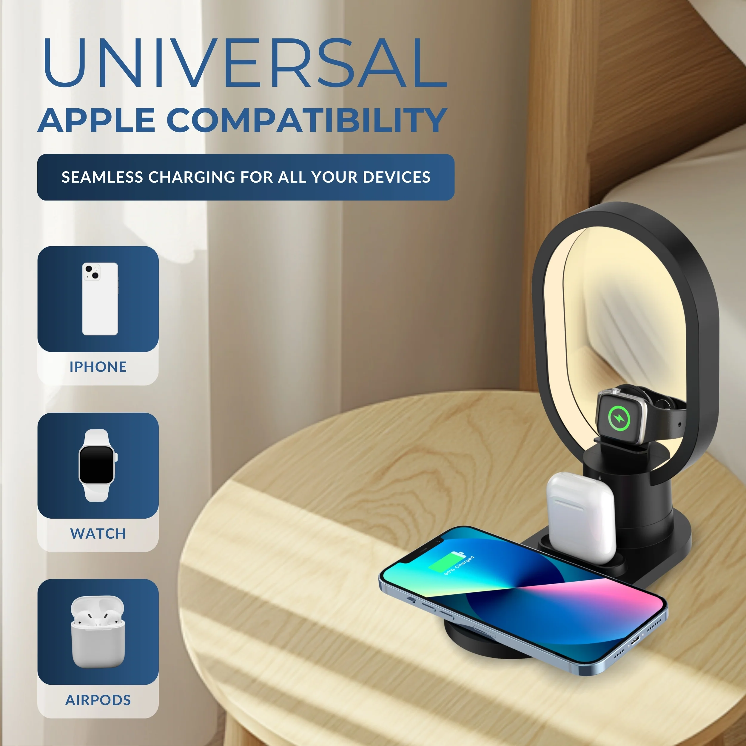 3-in-1 Wireless Charging Station for Apple Devices| Wireless Charger for Apple Watch & AirPods - Image 4