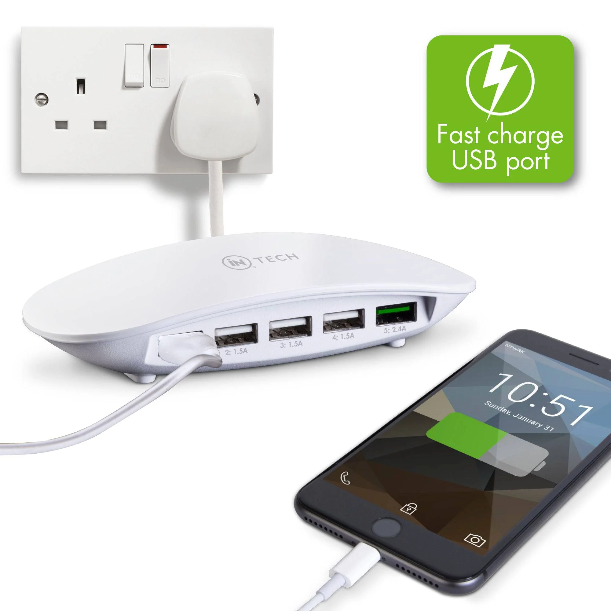 5-Port USB Charging Hub - iN Tech - Image 3