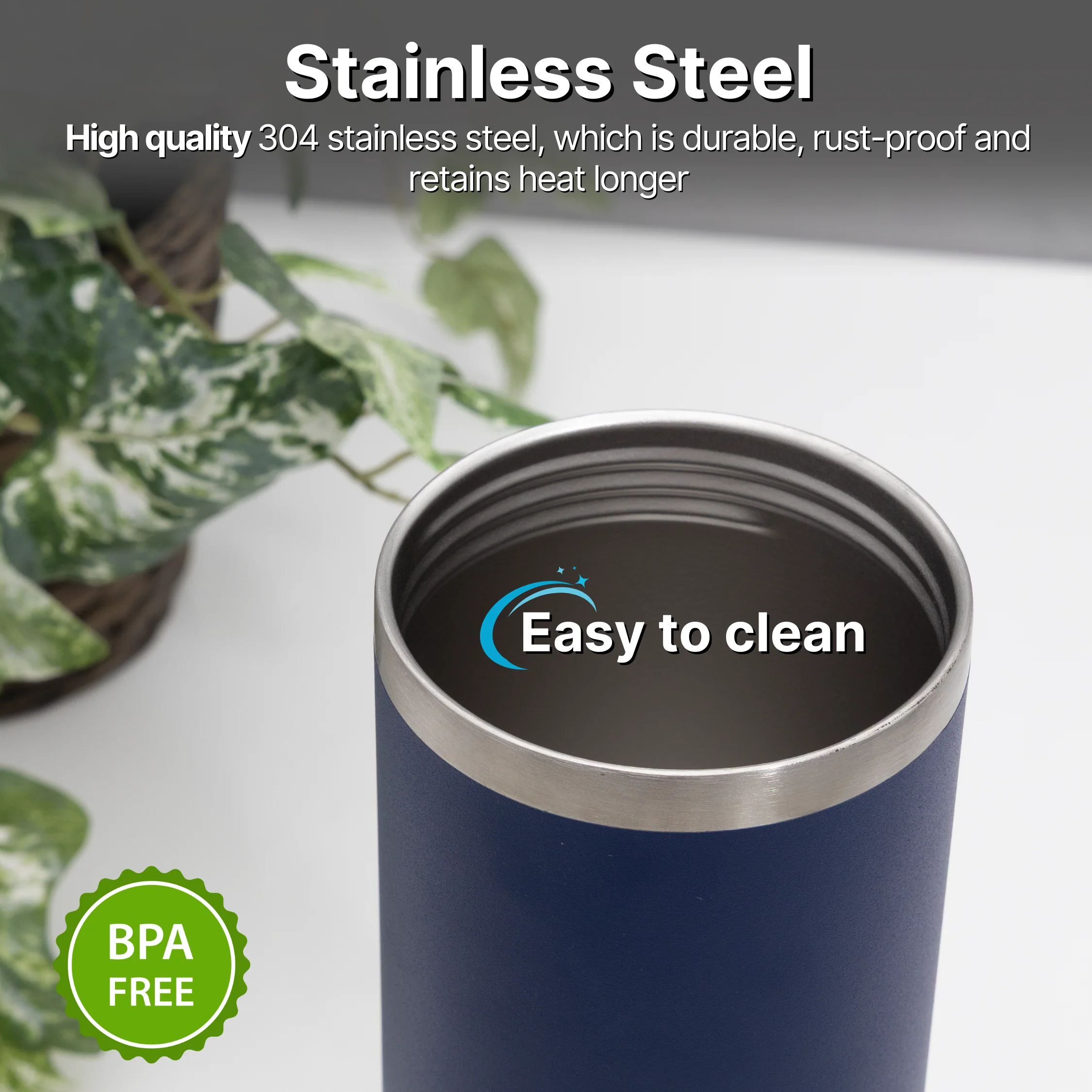 Aqua Flex Stainless Steel Water Bottle - Double Wall Vacuum Insulated Tumbler with Straw - Image 10