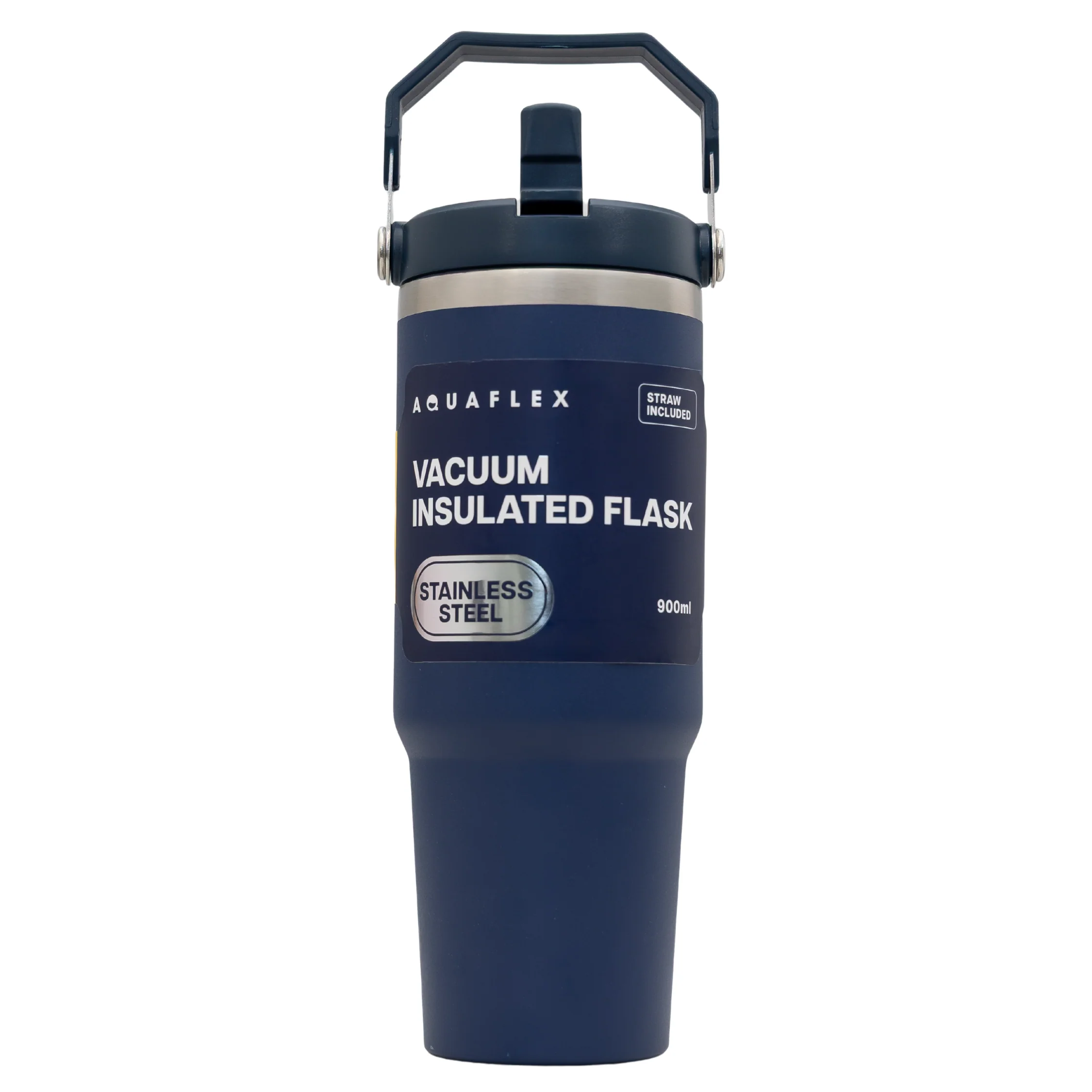 Aqua Flex Stainless Steel Water Bottle - Double Wall Vacuum Insulated Tumbler with Straw - Image 4