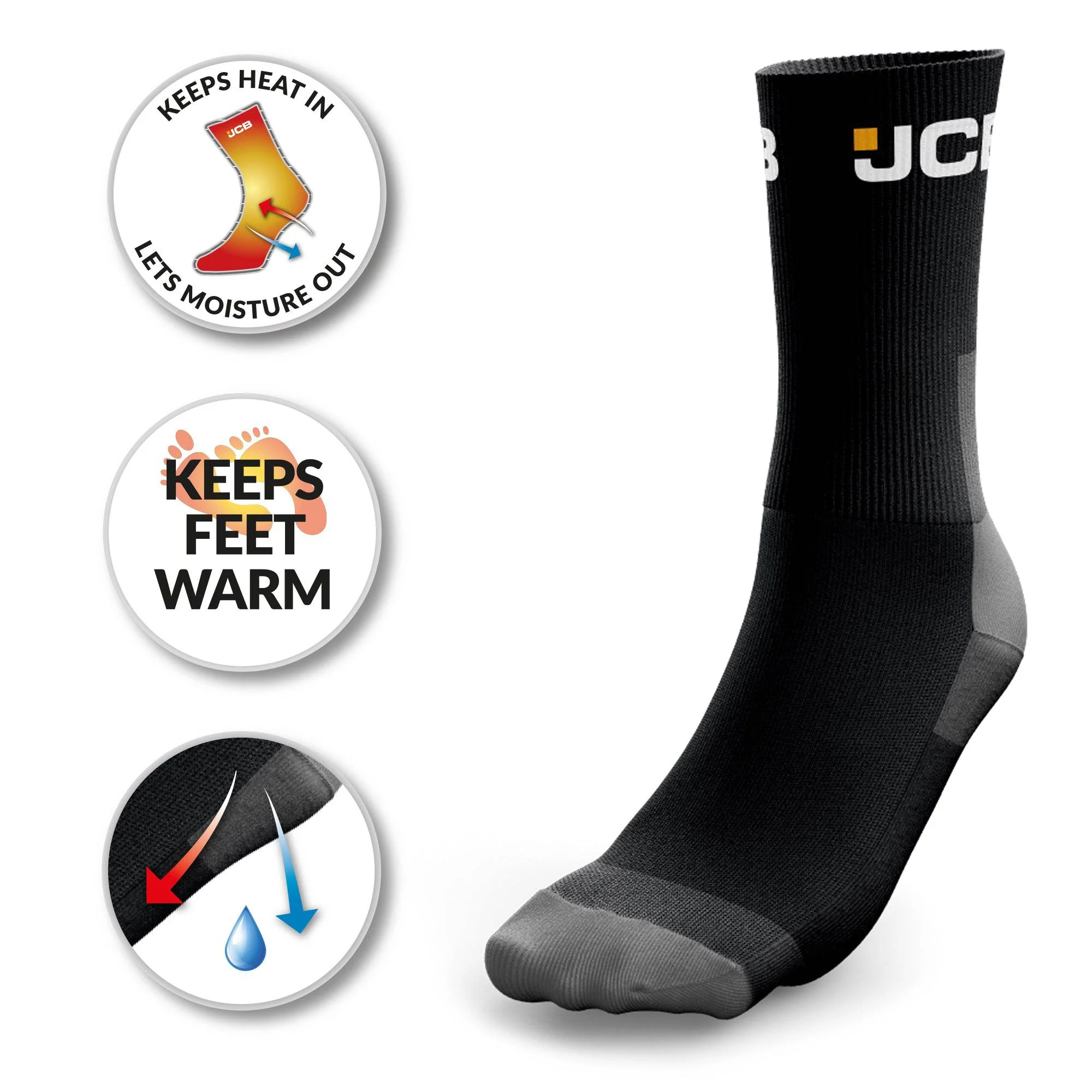 Black Socks 3 Pack - JCB - Image 3