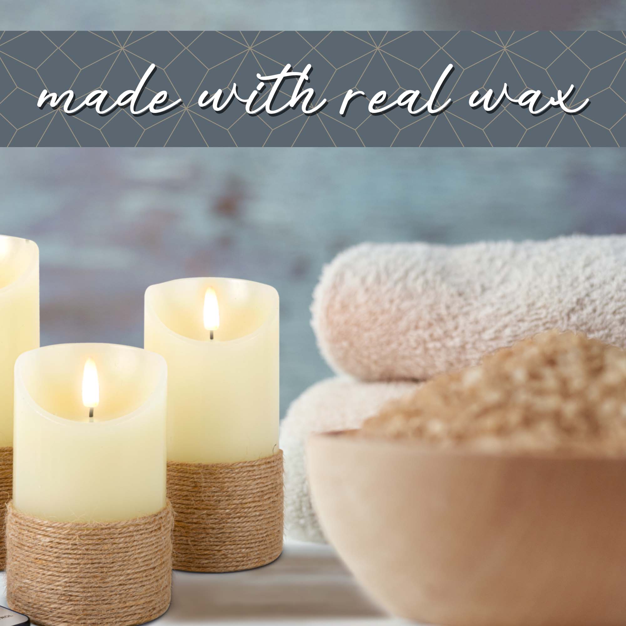 Flameless LED Candles - Rope Design - Image 4