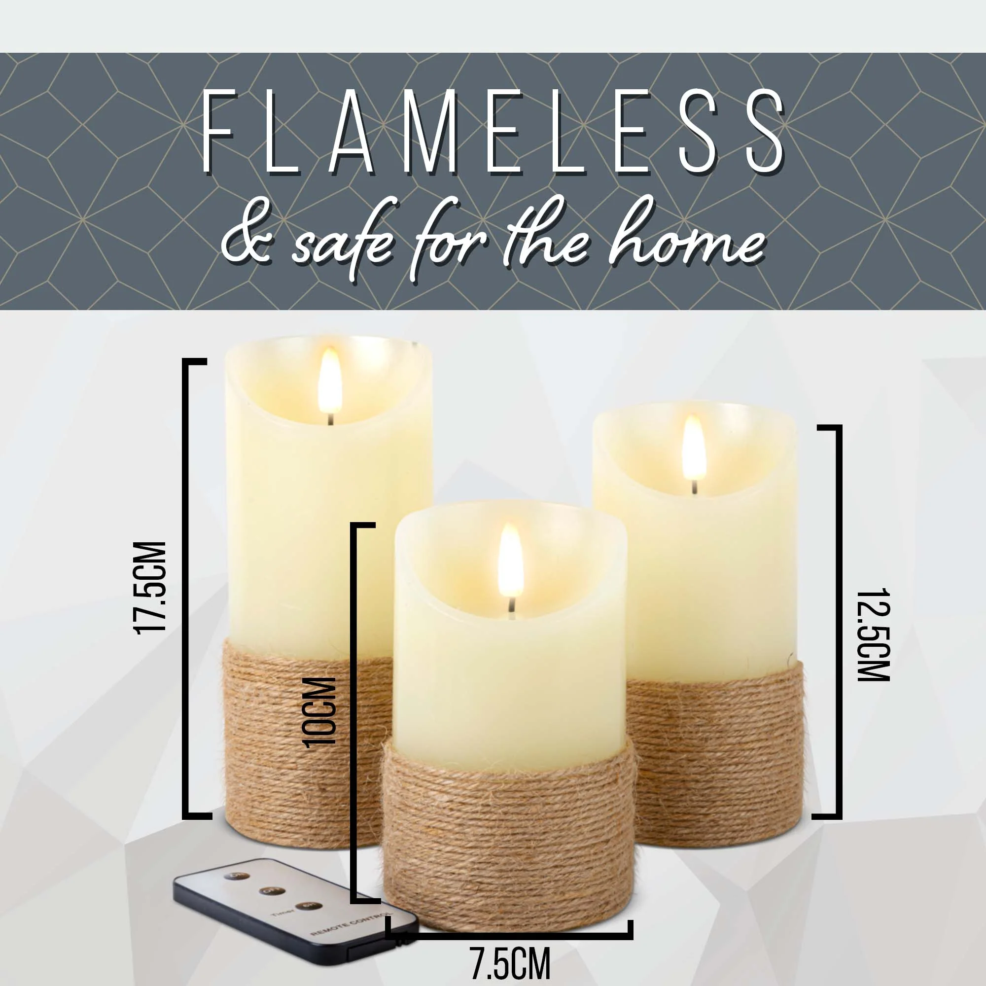 Flameless LED Candles - Rope Design - Image 5
