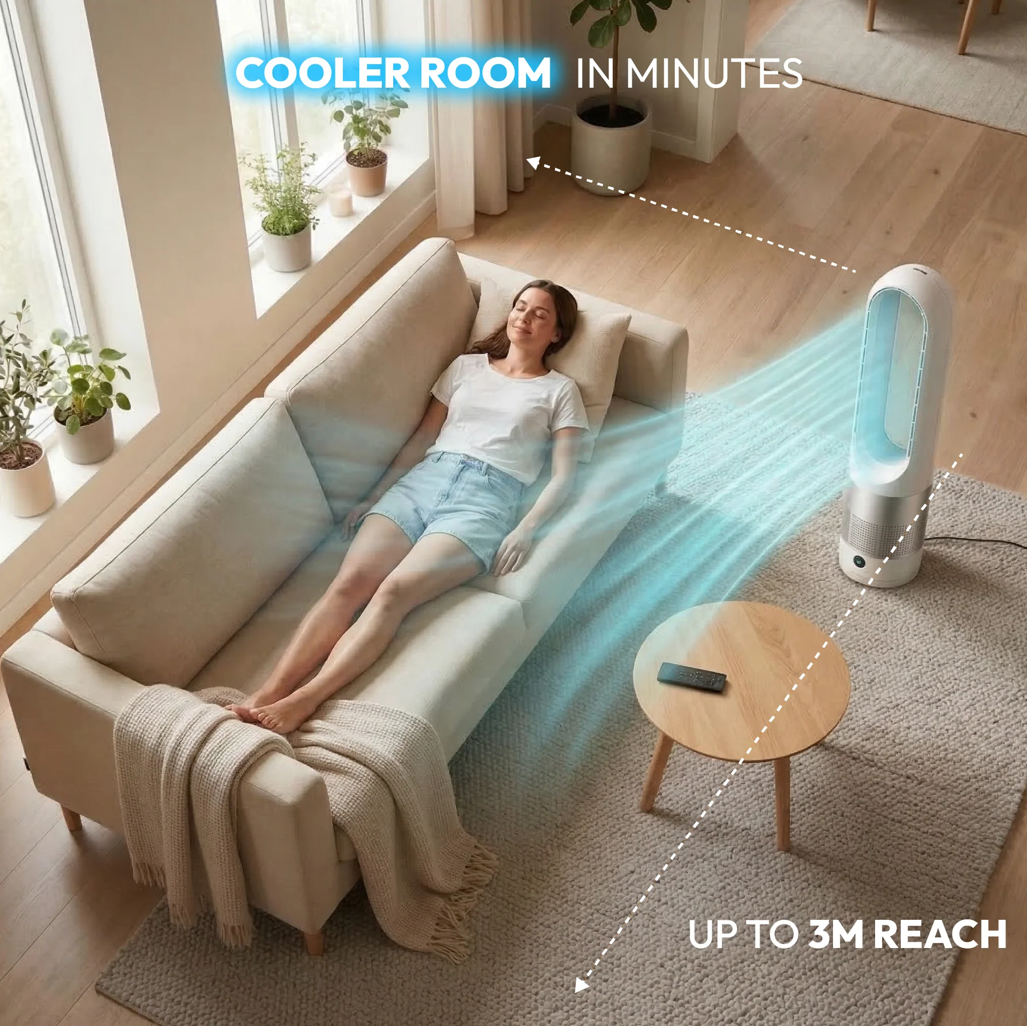 iN Heating & Cooling Bladeless Fan with Remote - Image 4