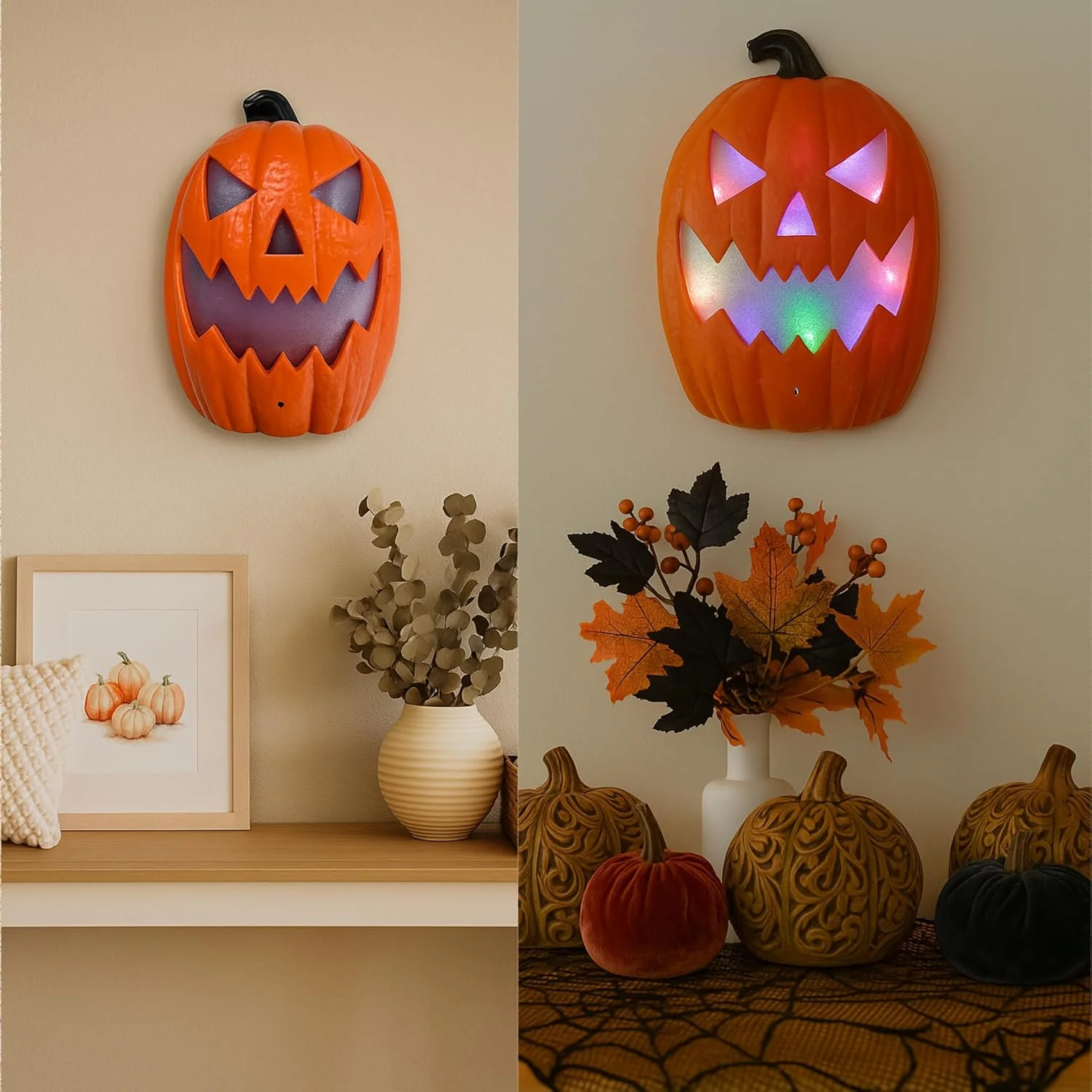 iN Halloween LED Pumpkin - Halloween Decoration - Colour Changing - Spooky Sounds - Motion Detection -Size 21.5x10x30cm - Image 3
