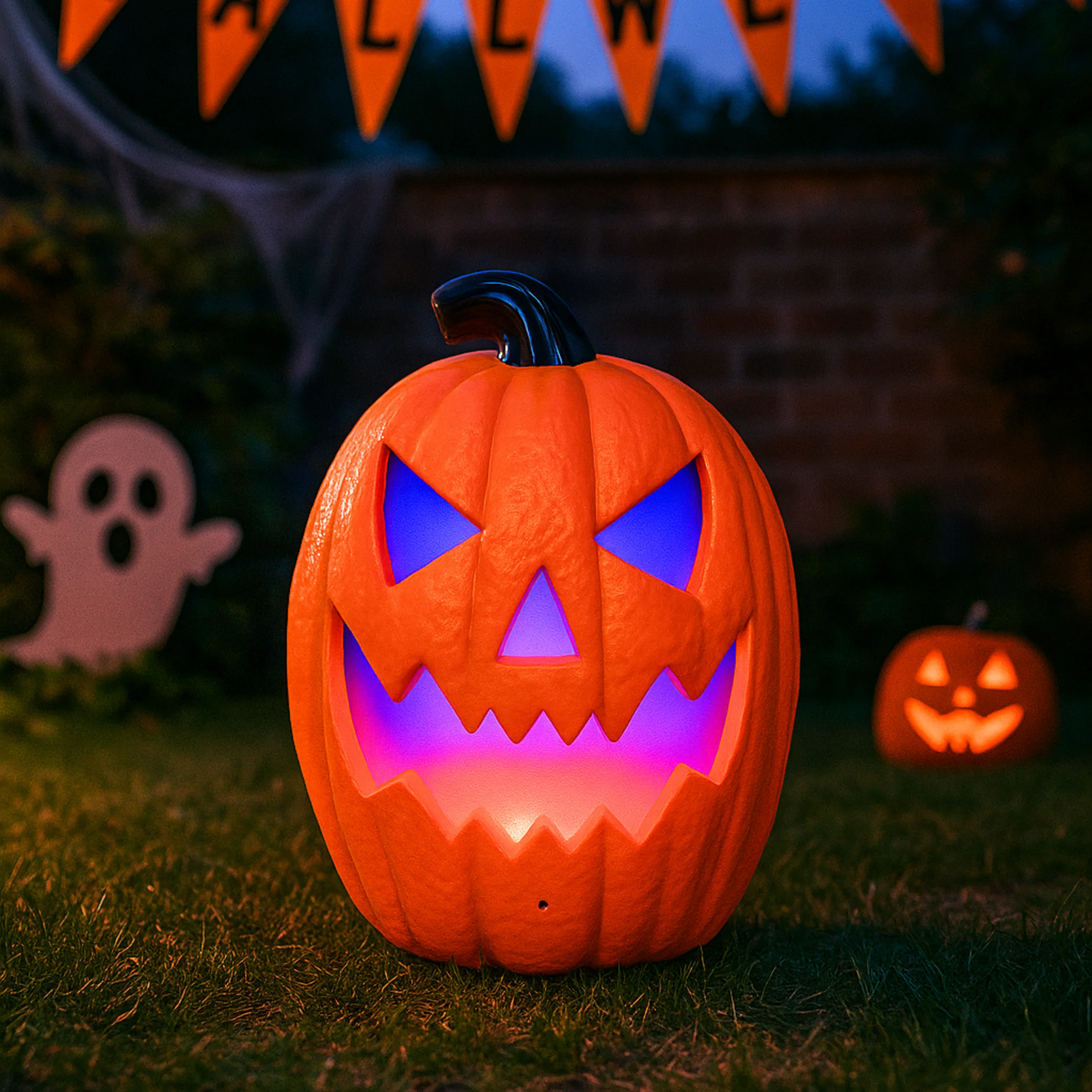 iN Halloween LED Pumpkin - Halloween Decoration - Colour Changing - Spooky Sounds - Motion Detection -Size 21.5x10x30cm - Image 8