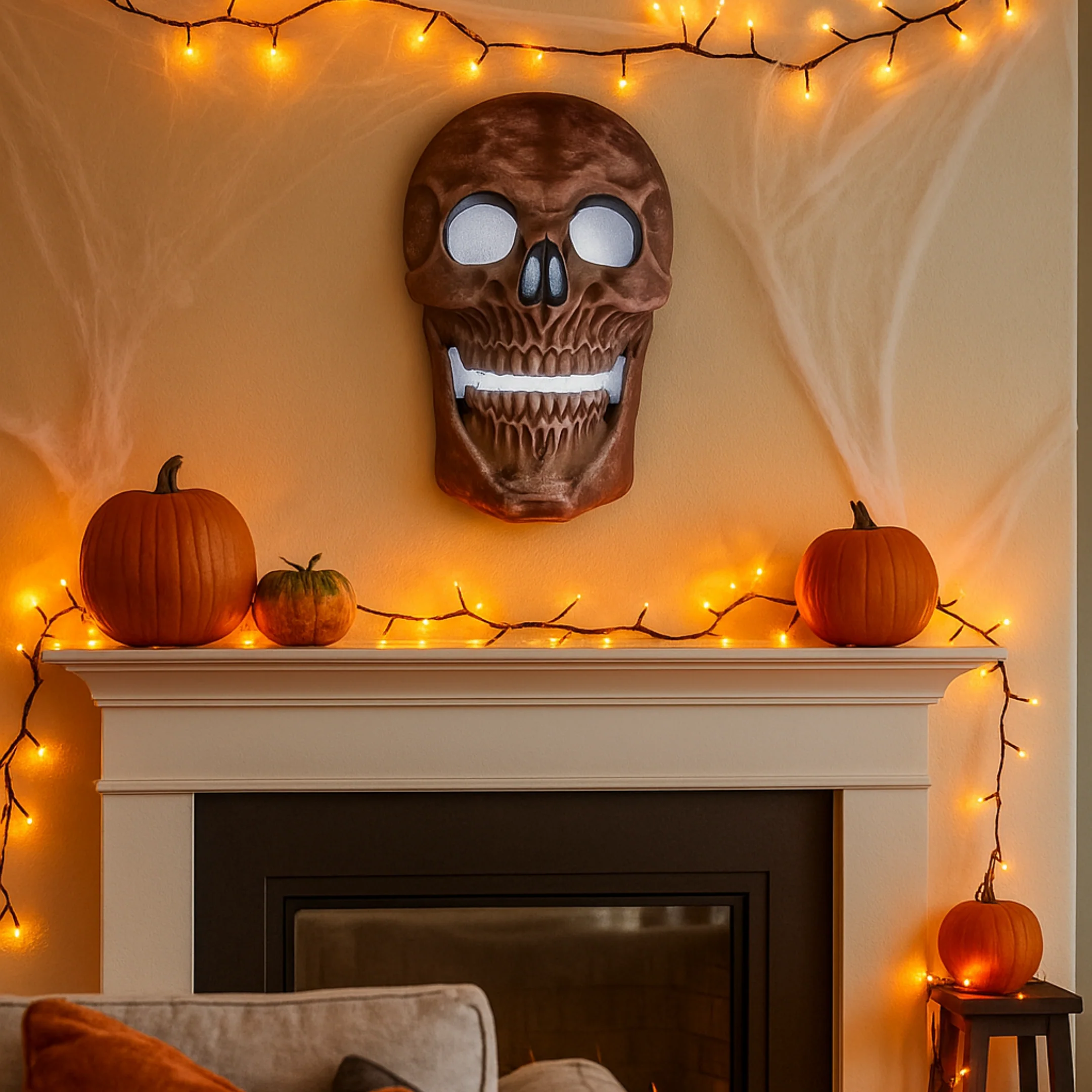 iN Halloween Spooky LED Skull - Colour Changing LED Lights - Spooky Sounds - Motion Detection - Halloween Decoration Size 19 x 8 x 30 cm - Image 4