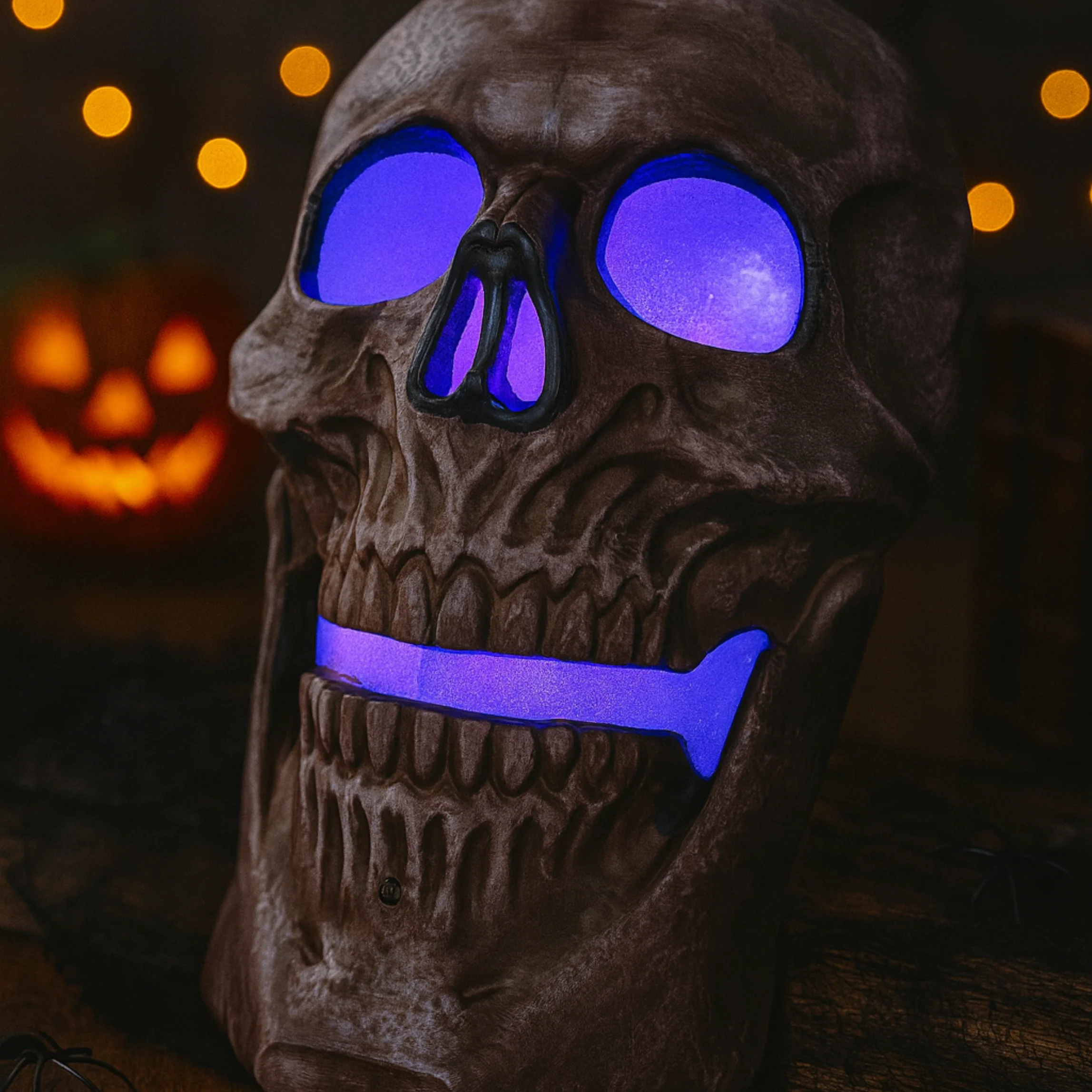 iN Halloween Spooky LED Skull - Colour Changing LED Lights - Spooky Sounds - Motion Detection - Halloween Decoration Size 19 x 8 x 30 cm - Image 7