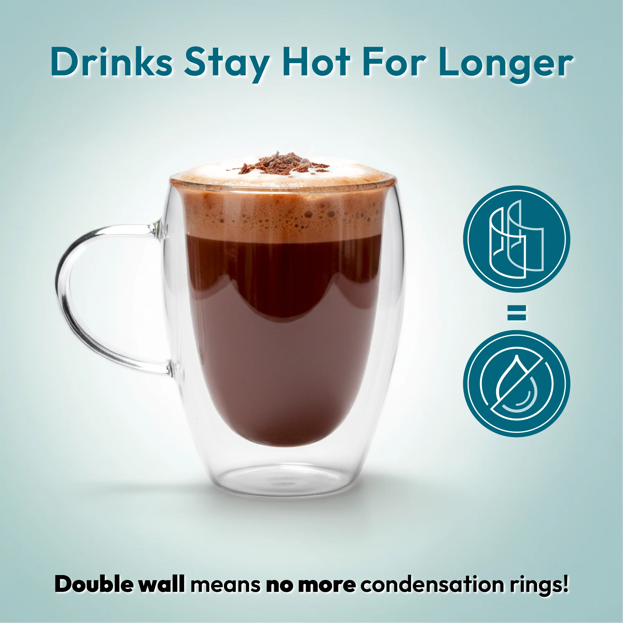 iN Insulated Glass Mug 350ml – Double Wall Borosilicate Glass Coffee Cup for Hot & Cold Drinks - Image 3