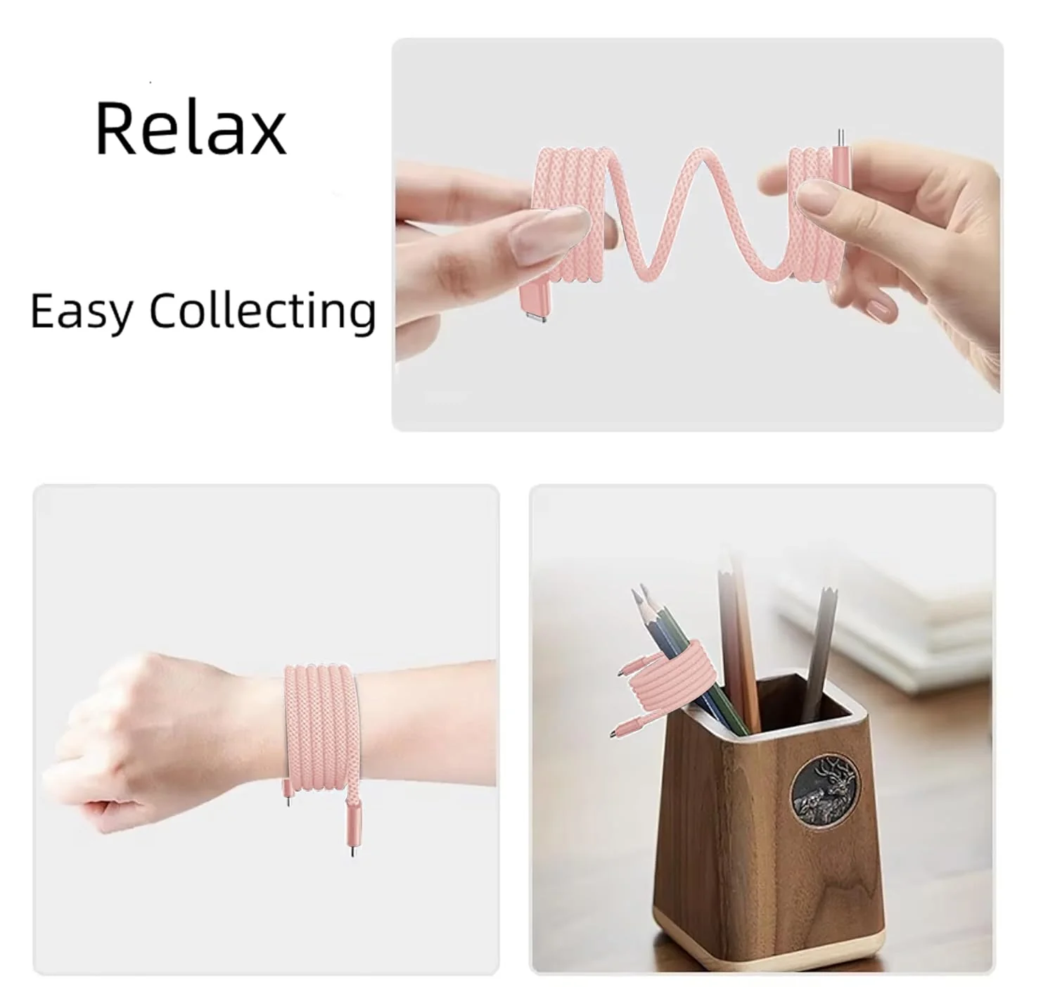 iN USB-C to USB-C Charger Cable 3.3ft – Magnetic, 60W Fast-Charging, Nylon Braided - Image 3