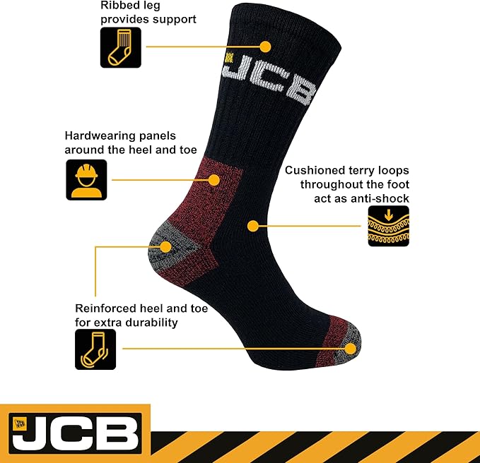 JCB Work Socks - Work Wear Boot Socks - Image 5