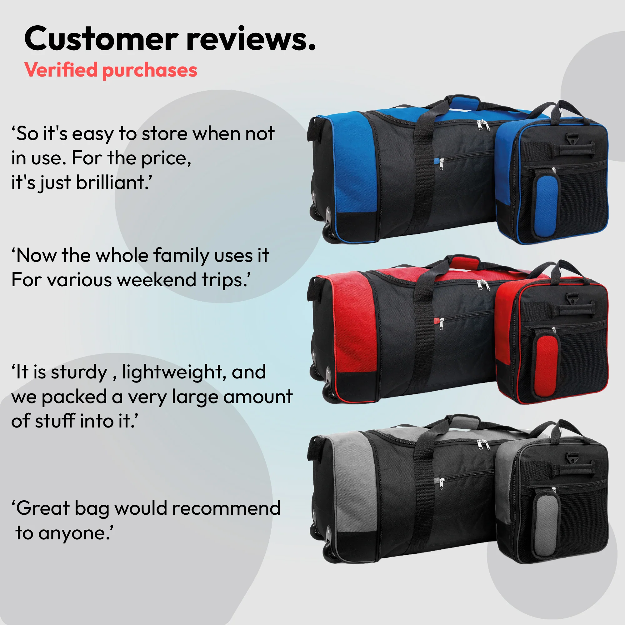 Large Travel Bag With Wheels (Red) - iN Travel - Image 10