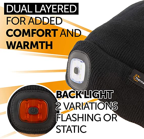 LED Beanie Hat with Lights - iN Style - Image 3
