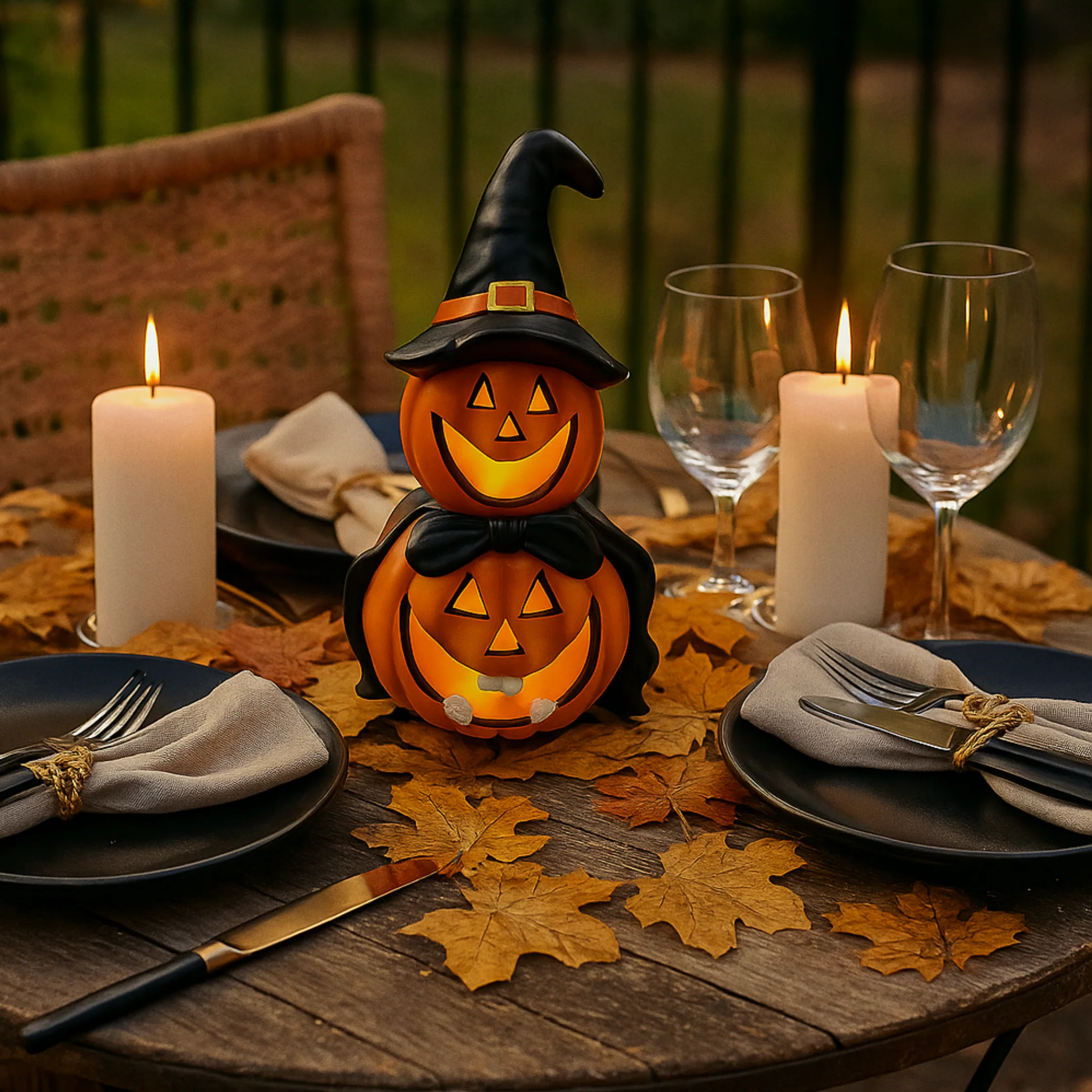 LED Colour Changing Ceramic Halloween Witch Pumpkin – Real Ceramic Halloween Decoration with Batteries Included – Indoor & Outdoor Use – 24x14cm Party Ornament - Image 8