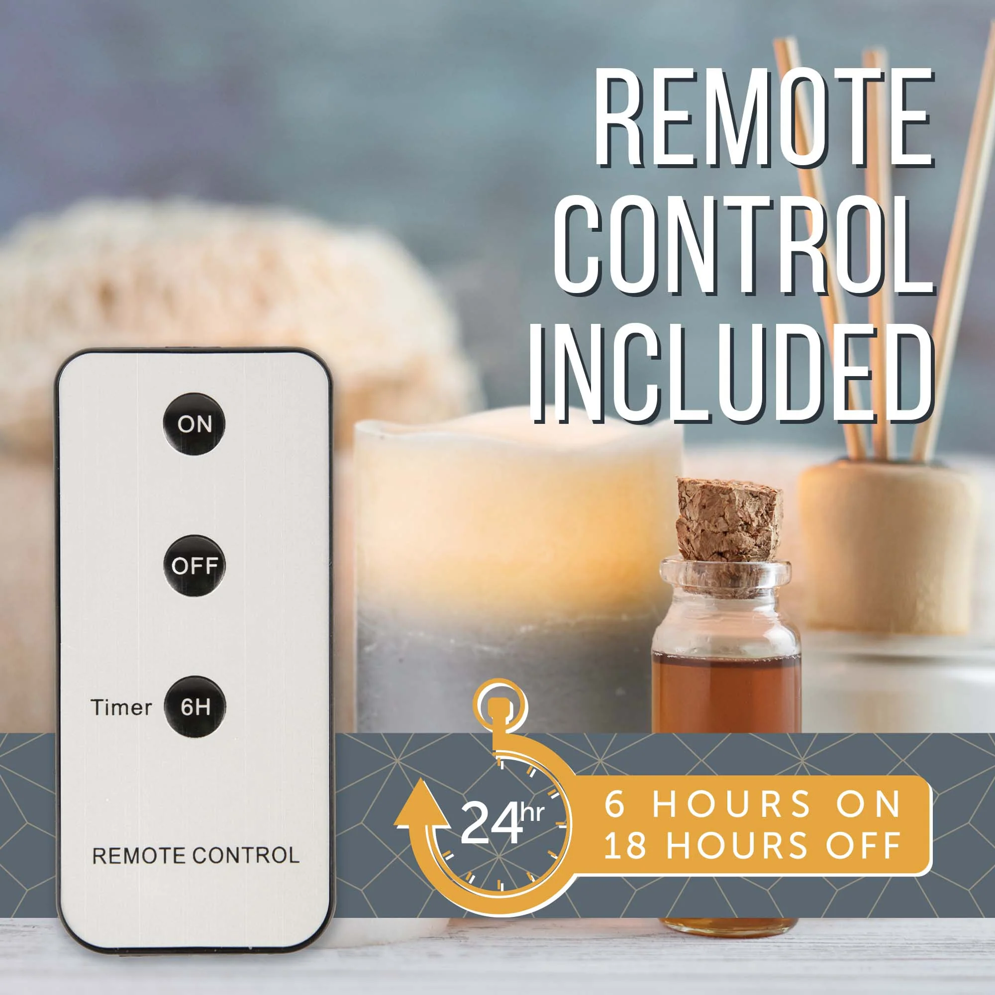 LED Flameless Candles Set with Remote Control (Set of 2)- iN Home - Image 4