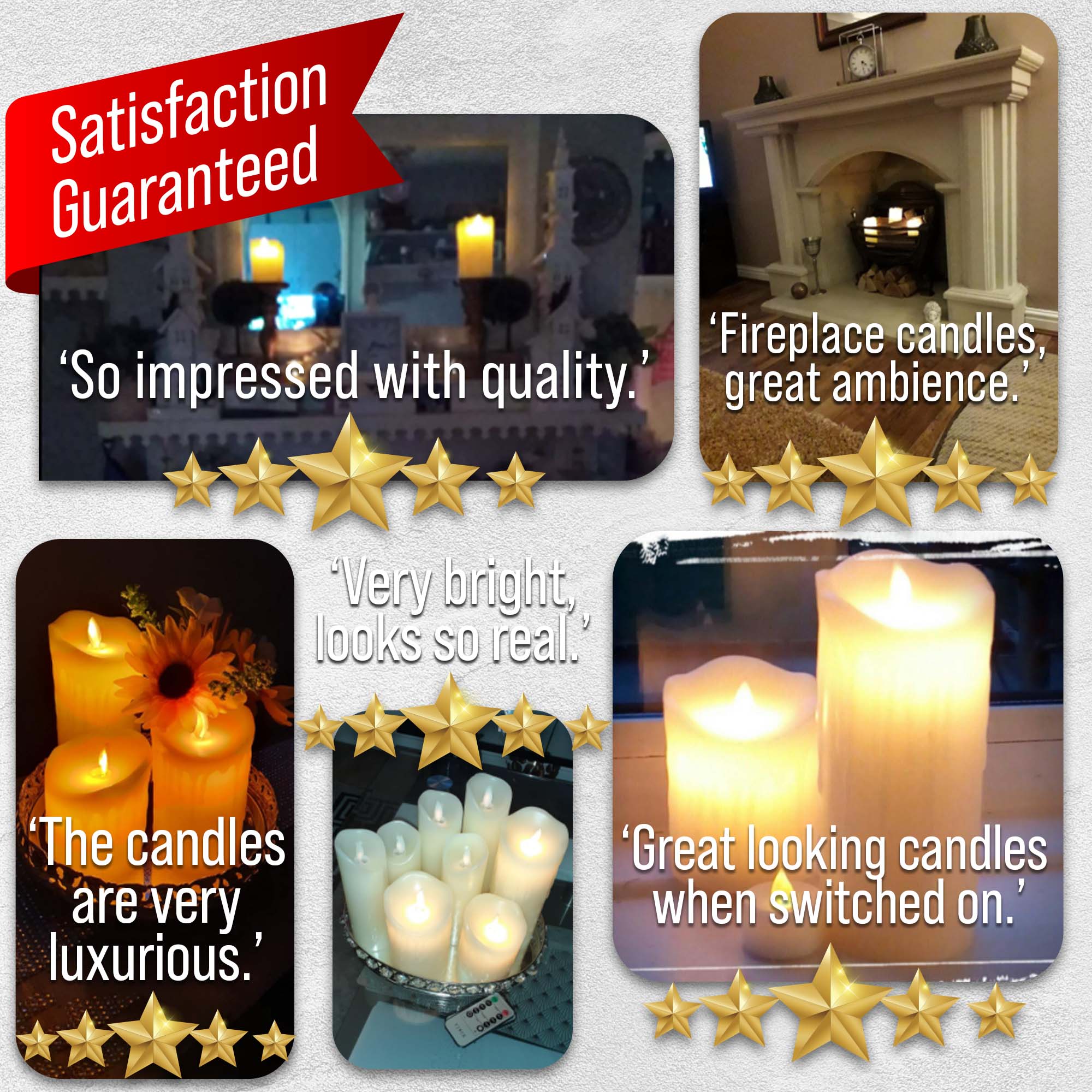LED Flickering Candle Set (Wax Dripped) with remote control - iN Home - Image 5