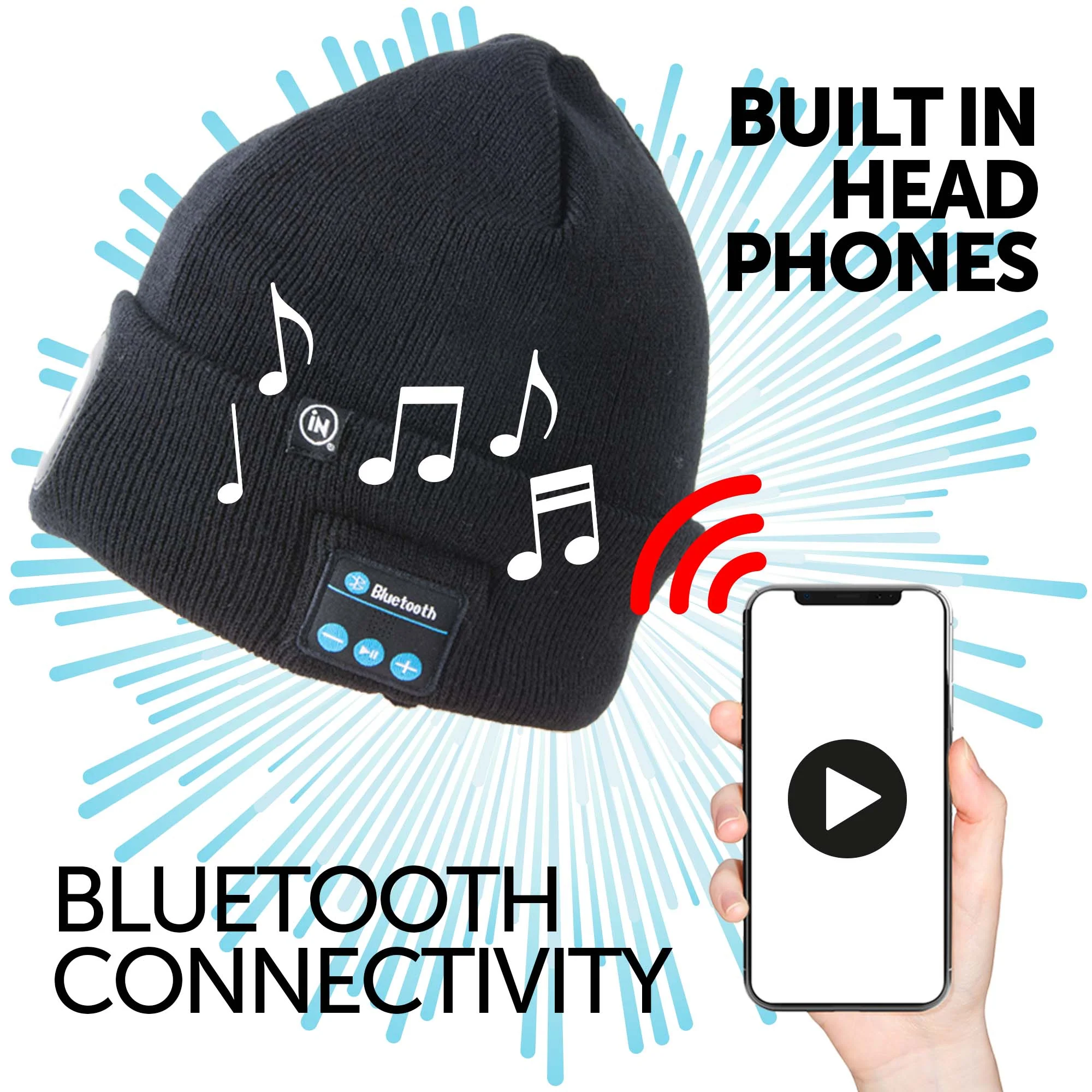 Rechargeable Bluetooth LED Beanie Hat (Unisex) - iN Style - Image 4