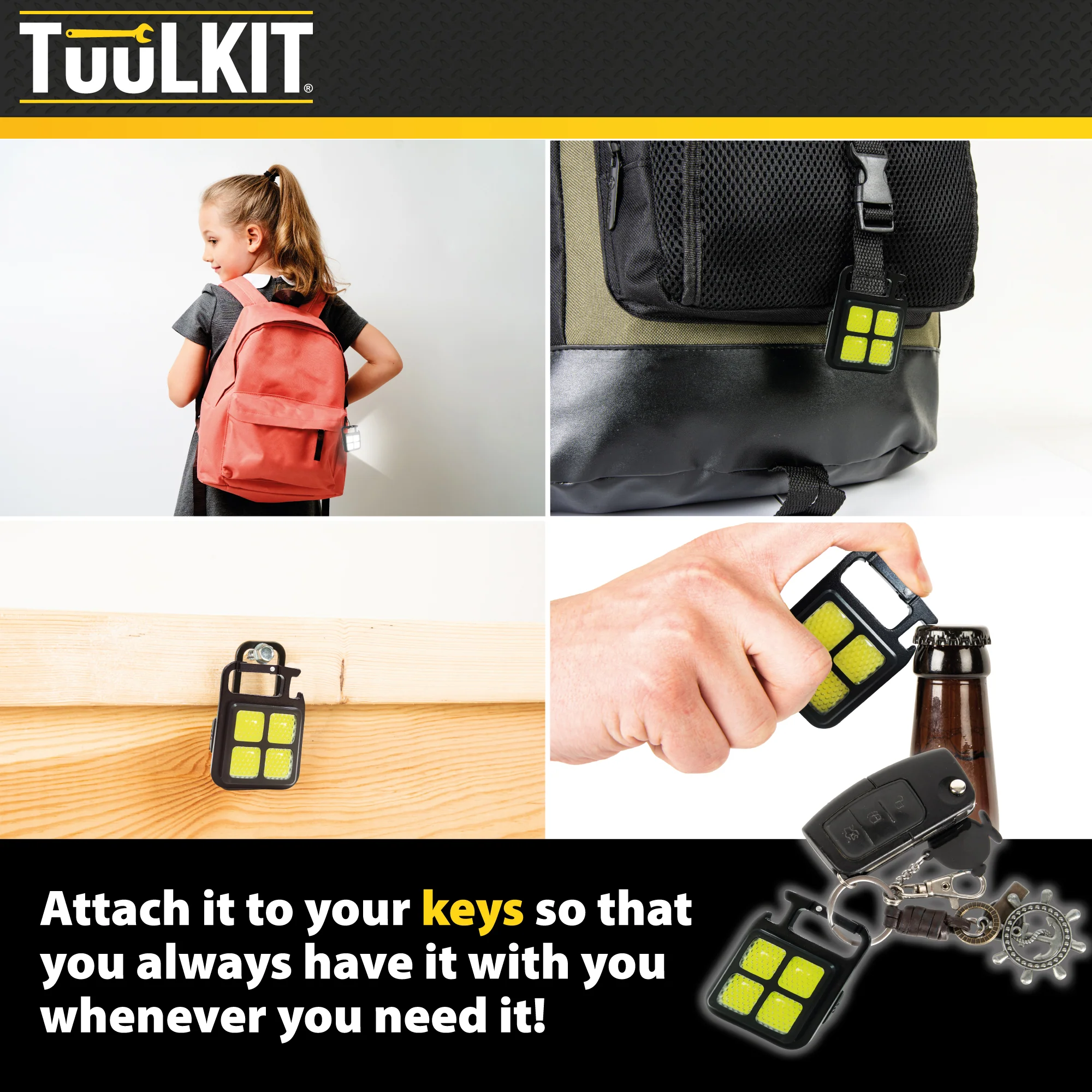 TuuLKit Mini LED COB Flashlight – Pocket Keychain Work Light - Image 7