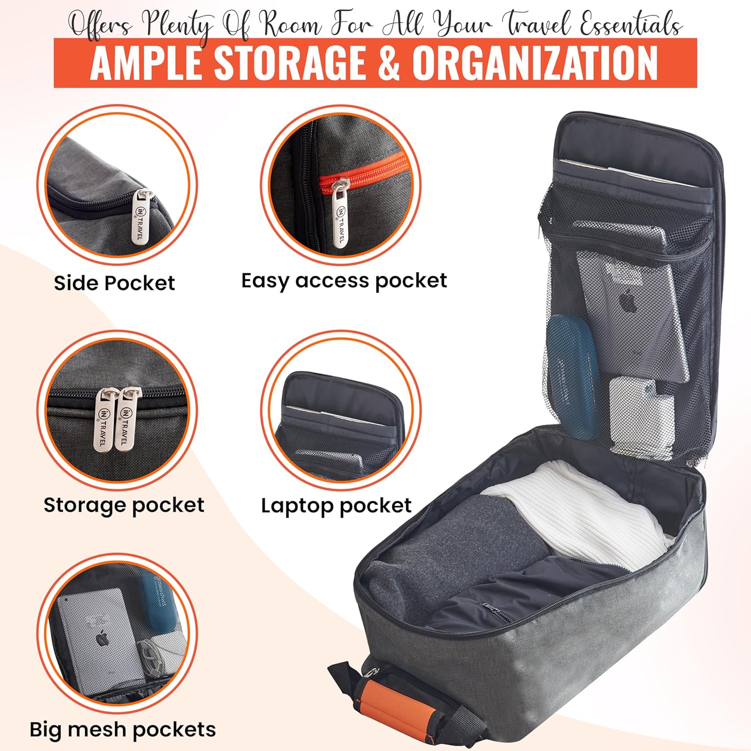 Underseat Cabin Bag | Lightweight Travel Holdall on Wheels - Ryanair EasyJet Approved - Image 6