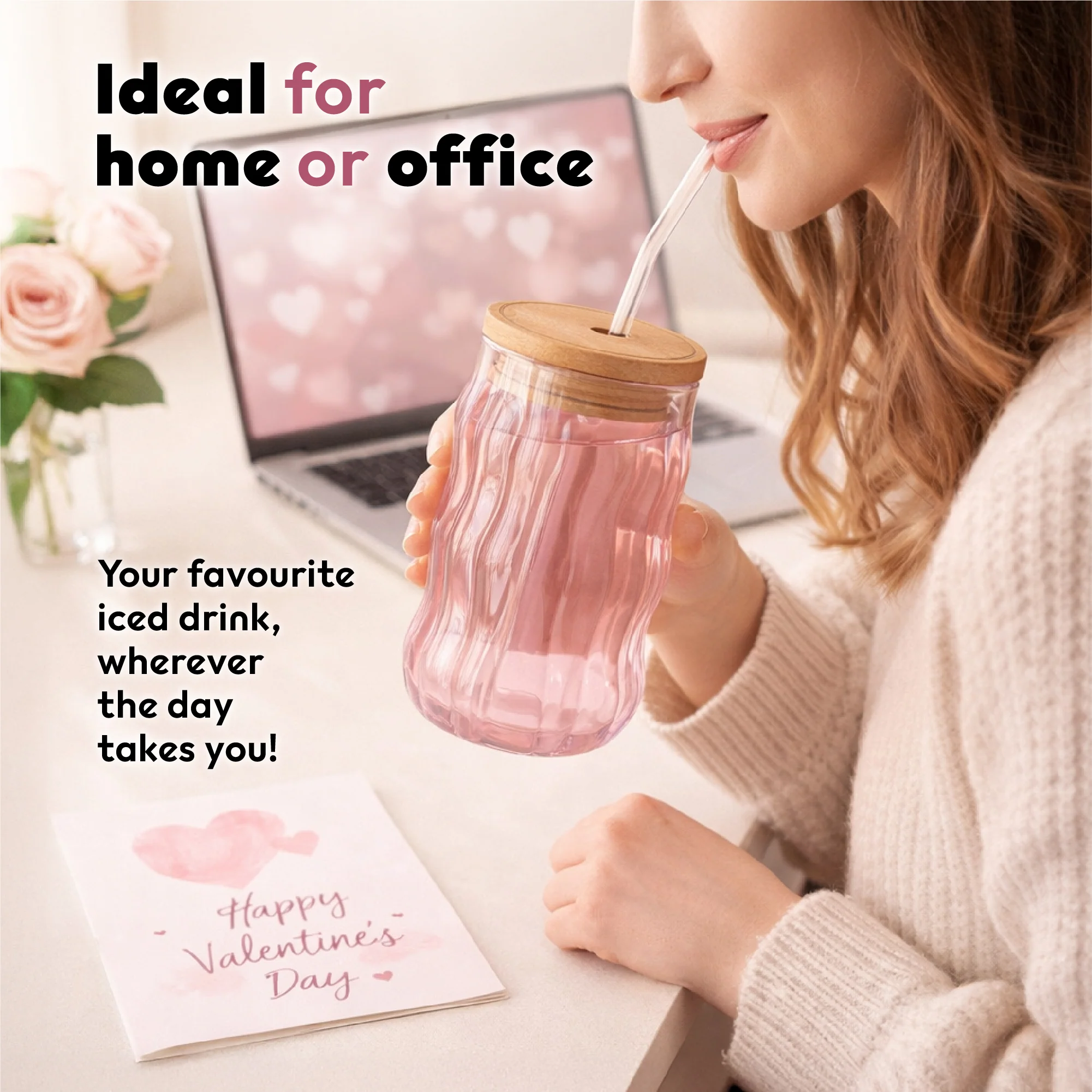 Wavy Iced Coffee Glass - Aesthetic Cold Brew Cup for Coffee Lovers - Image 4